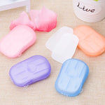 สบู่กระดาษแบบใช้แล้วทิ้ง 5 ชิ้น บรรจุในกล่องพกพาสำหรับเดินทาง สีสุ่ม, 5 ชิ้น