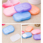 สบู่กระดาษแบบใช้แล้วทิ้ง 5 ชิ้น บรรจุในกล่องพกพาสำหรับเดินทาง สีสุ่ม, 5 ชิ้น
