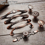 มือจับตู้เฟอร์นิเจอร์ไม้เนื้อแข็งสีบรอนซ์แดง 6029-96