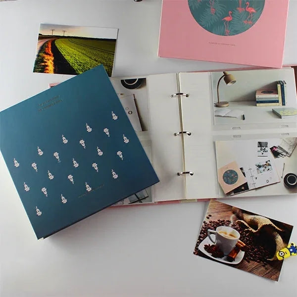 อัลบั้มรูปครอบครัวแบบ DIY ขนาด 5 นิ้ว แบบแทรกแผ่น 3R พร้อมวงแหวนเหล็กล้างฟิล์ม