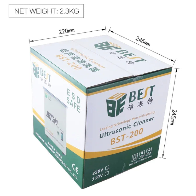 เครื่องล้างอัลตราโซนิกสแตนเลส BEST-200 ความจุ 1.5L (แรงดันไฟฟ้า 220V) BEST-200 1.5L