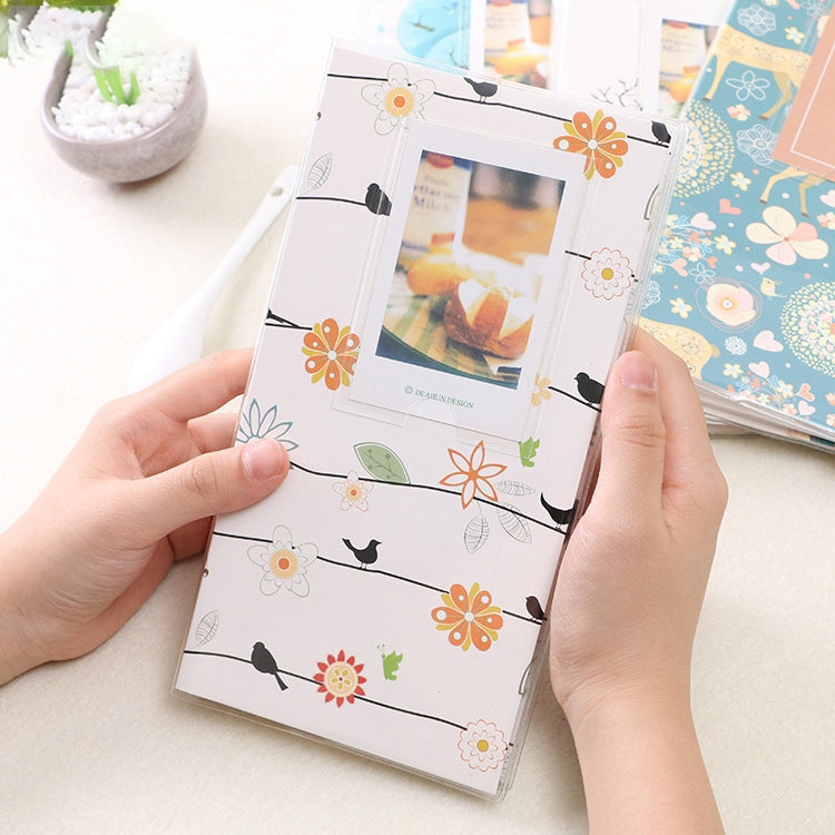 อัลบั้มรูปขนาดเล็ก DIY 3 นิ้ว ลายสอดแทรกสร้างสรรค์ ลายโคลเวอร์สี่แฉก ลายต้นไม้แห้งหลายต้น ลายกวางป่า ลายหอไอเฟล ลายนกนางแอ่นตัวเล็ก ลาย Baymax