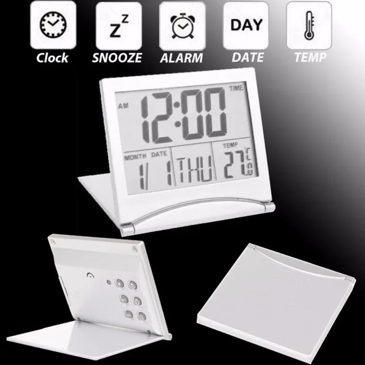 นาฬิกาปลุกดิจิทัลพกพาพับได้หน้าจอ LCD MT-033
