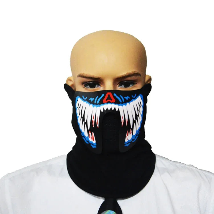 FG-MA-02 Halloween Mask Voice Control LED Cold Light Terror Cosplay Mask, FG-MA-02