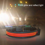 ปลอกคอไฟ LED ชาร์จพลังงานแสงอาทิตย์ + USB สำหรับสุนัขขนาดกลางและใหญ่ ขนาดรอบคอ: S, 35-40 ซม., ขนาด: S
