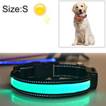 ปลอกคอไฟ LED ชาร์จพลังงานแสงอาทิตย์ + USB สำหรับสุนัขขนาดกลางและใหญ่ ขนาดรอบคอ: S, 35-40 ซม., ขนาด: S