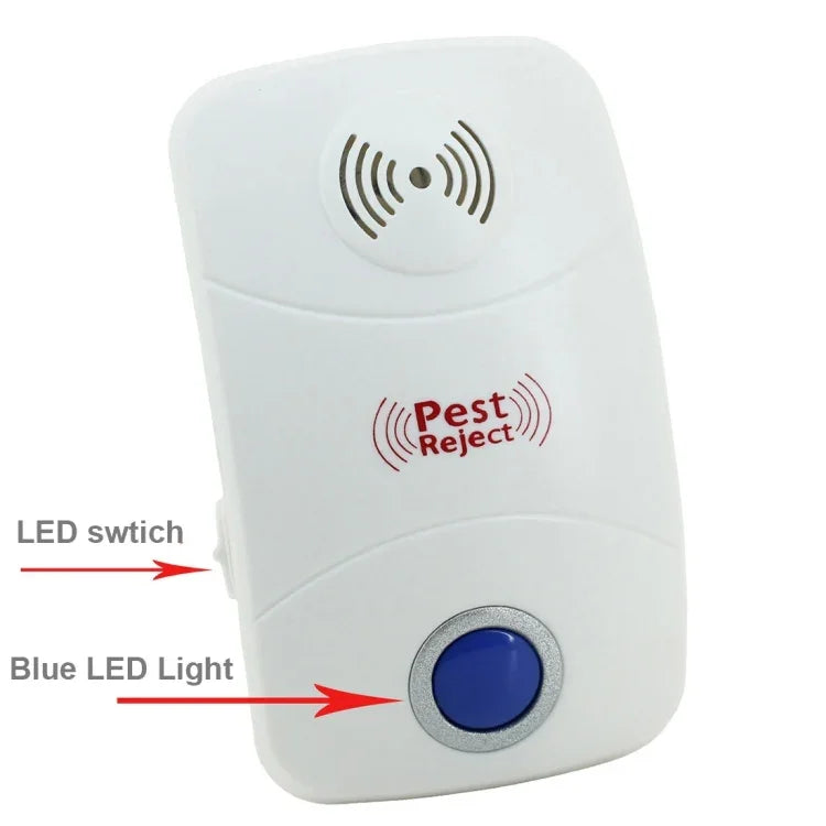 เครื่องไล่ยุง หนู และศัตรูพืชด้วยคลื่นอัลตราโซนิก พร้อมไฟ LED ปลั๊ก UK ใช้ไฟ AC90V-250V