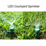 หัวสปริงเกอร์สนามหญ้า LED เรืองแสง ระบบอัตโนมัติ สำหรับรดน้ำสวนกลางแจ้ง ลานบ้าน