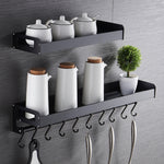 40cm 6 Hooks Kitchen Multi-function Wall Hanging Holder Seasoning Storage Rack, 40cm 6 Hooks(Silver)