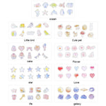 สติ๊กเกอร์ PVC กันน้ำ 10 แผ่น สำหรับทำอัลบั้มไดอารี่ DIY สติ๊กเกอร์ตกแต่ง ส่งแบบสุ่ม, สติ๊กเกอร์ PVC