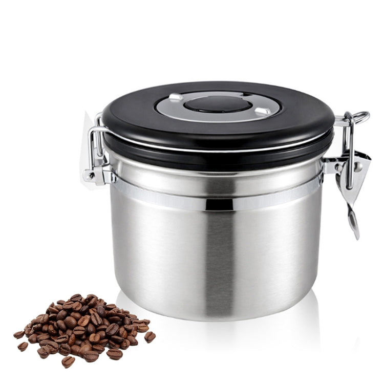 ภาชนะเก็บอาหารเมล็ดกาแฟสแตนเลส 800 มล. พร้อมวาล์วระบายก๊าซ CO2 ในตัวและปฏิทิน