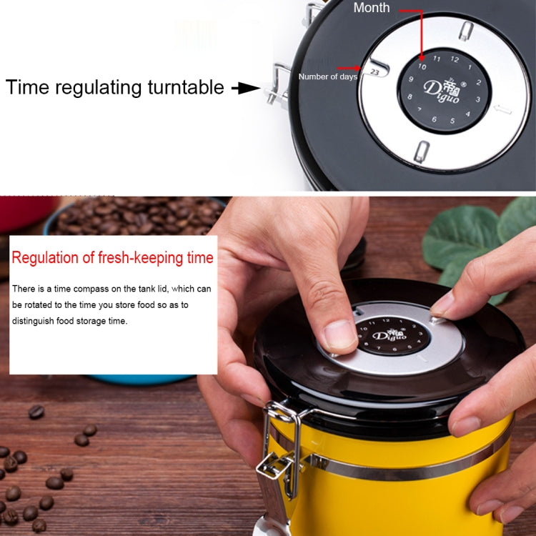 ภาชนะเก็บอาหารเมล็ดกาแฟสแตนเลส 800 มล. พร้อมวาล์วระบายก๊าซ CO2 ในตัวและปฏิทิน