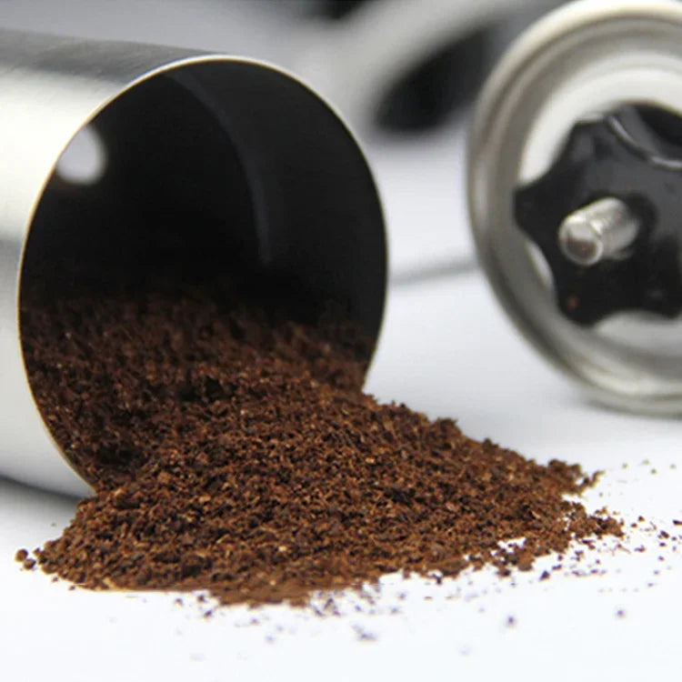 เครื่องบดกาแฟมือหมุนแบบกรวยสแตนเลสแบบพกพา พร้อมกล่องของขวัญ