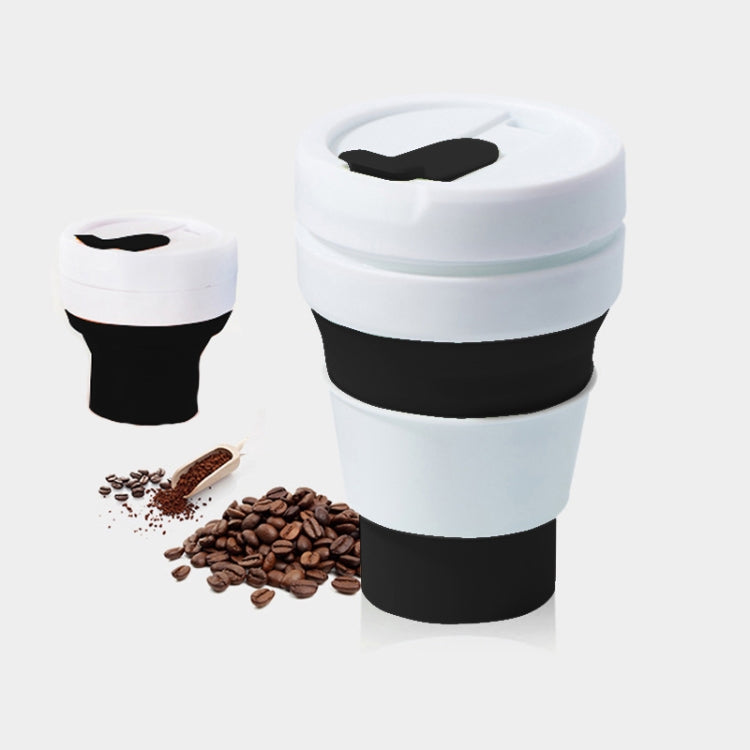 แก้วพับได้ซิลิโคนขนาดพกพา 350ml สำหรับกาแฟและชา พร้อมฝาปิด