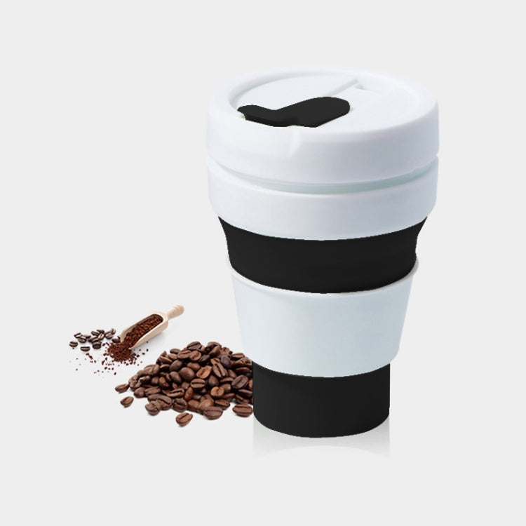 แก้วพับได้ซิลิโคนขนาดพกพา 350ml สำหรับกาแฟและชา พร้อมฝาปิด