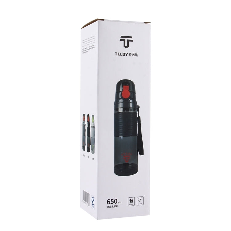 ขวดน้ำ Teloy TNY-9601 650 มล. ฝาปิดแบบ Snap Cap แบบพกพา อุณหภูมิน้ำที่ใช้ได้: ﹣20 ~ 120 องศาเซลเซียส TNY-9601 (สีเทาเข้ม + แดง)