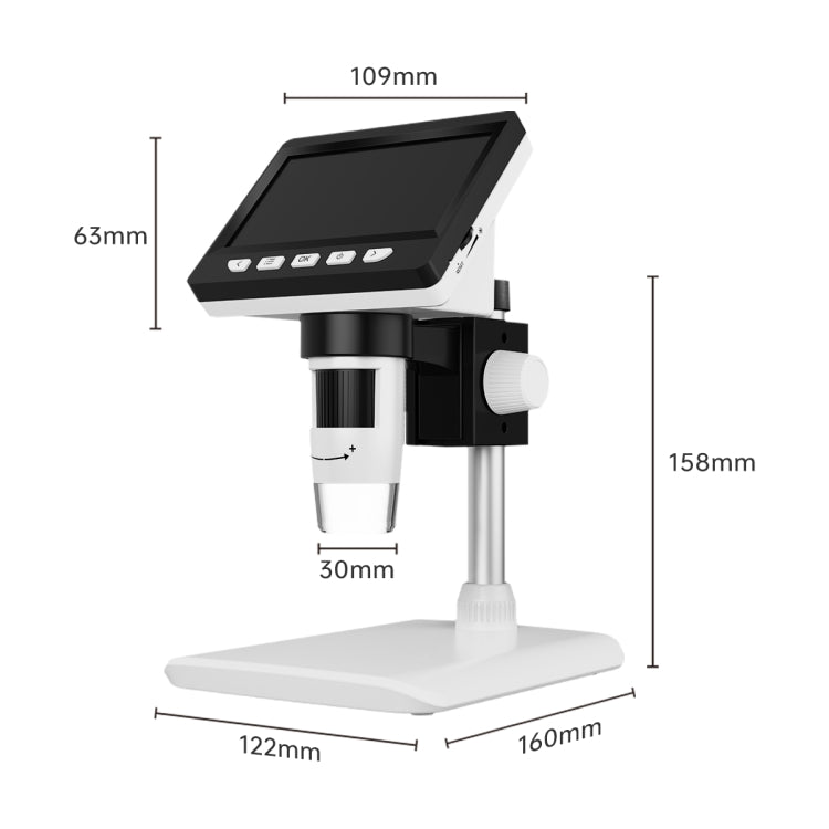 กล้องจุลทรรศน์ดิจิตอลตั้งโต๊ะพกพาความละเอียด 50X-1000X 1080P พร้อมไฟ LED, รุ่น HC5230
