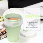 แก้วกาแฟซิลิโคนพับได้แบบพกพา 350 มล. แก้วเดินทางอเนกประสงค์
