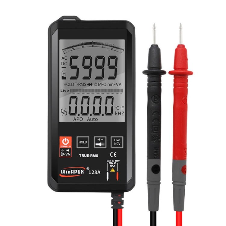HY128A มัลติมิเตอร์ดิจิทัลหน้าจอธรรมดาแบบสัมผัสบางพิเศษ อัตโนมัติเต็มรูปแบบ ความแม่นยำสูง ค่าจริงที่มีประสิทธิภาพ มัลติมิเตอร์ HY128A