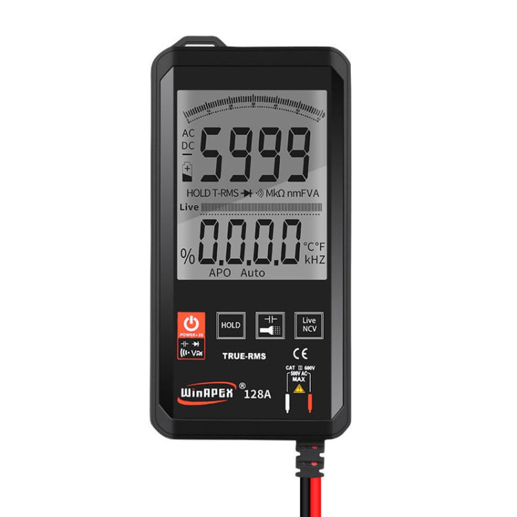 HY128A มัลติมิเตอร์ดิจิทัลหน้าจอธรรมดาแบบสัมผัสบางพิเศษ อัตโนมัติเต็มรูปแบบ ความแม่นยำสูง ค่าจริงที่มีประสิทธิภาพ มัลติมิเตอร์ HY128A