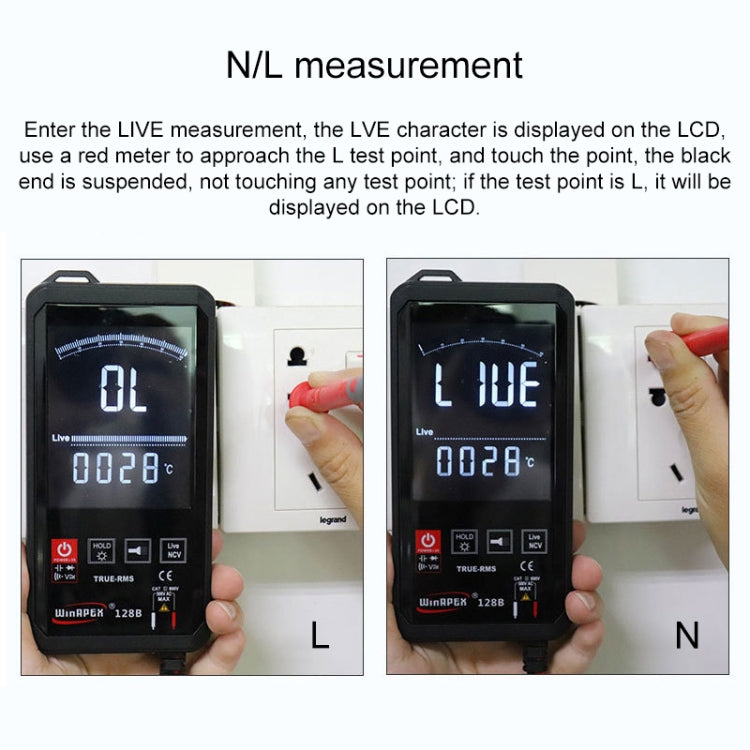 HY128A มัลติมิเตอร์ดิจิทัลหน้าจอธรรมดาแบบสัมผัสบางพิเศษ อัตโนมัติเต็มรูปแบบ ความแม่นยำสูง ค่าจริงที่มีประสิทธิภาพ มัลติมิเตอร์ HY128A