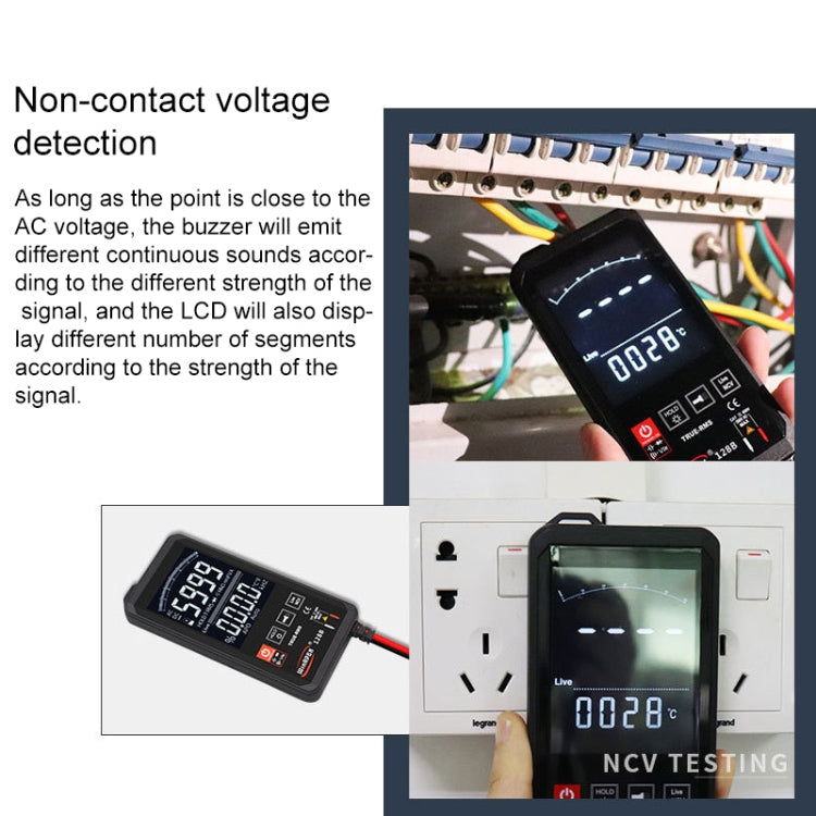 HY128A มัลติมิเตอร์ดิจิทัลหน้าจอธรรมดาแบบสัมผัสบางพิเศษ อัตโนมัติเต็มรูปแบบ ความแม่นยำสูง ค่าจริงที่มีประสิทธิภาพ มัลติมิเตอร์ HY128A