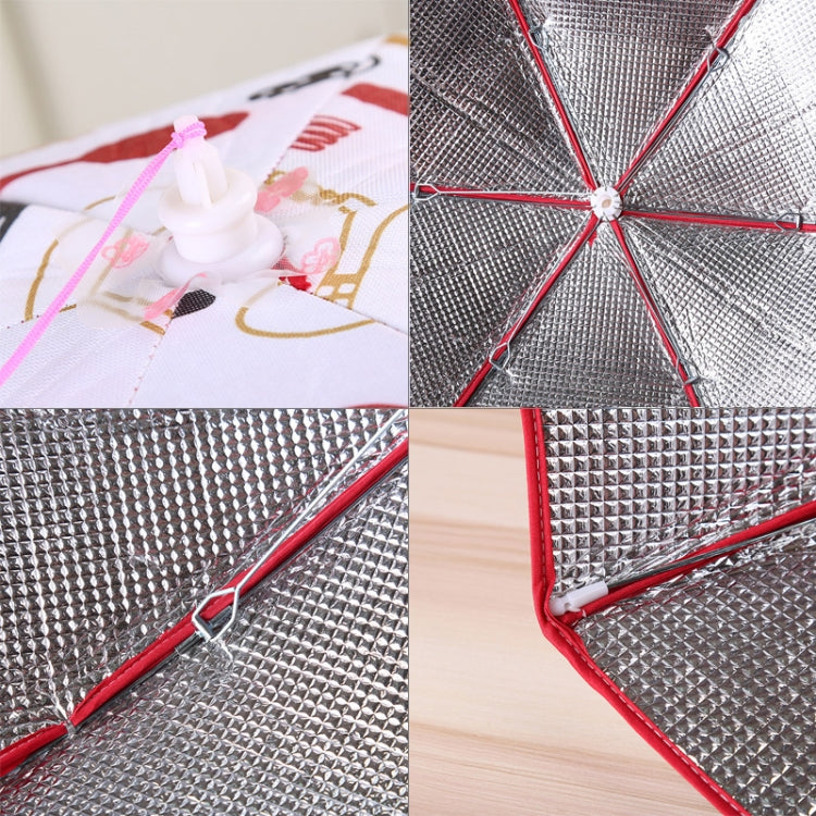 ฝาปิดอาหารพับได้เก็บความร้อน อลูมิเนียมฟอยล์ลายเครื่องใช้บนโต๊ะอาหาร สีฟ้า ขนาด 60*60*17 ซม.