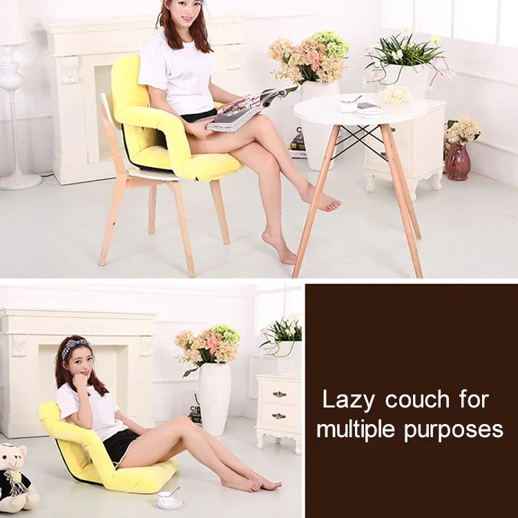 โซฟาเลซี่แบบพับได้พร้อมที่วางแขนและพนักพิงเดี่ยว รุ่น A3 ขนาด 92x58x12cm (สีเหลือง), 92x58x12cm (สีชมพูแดง), 92x58x12cm (สีแดง), 92x58x12cm (สีน้ำเงิน), 92x58x12cm (สีคาคี), 92x58x12cm (สีกาแฟ), 92x58x12cm (สีดำ)