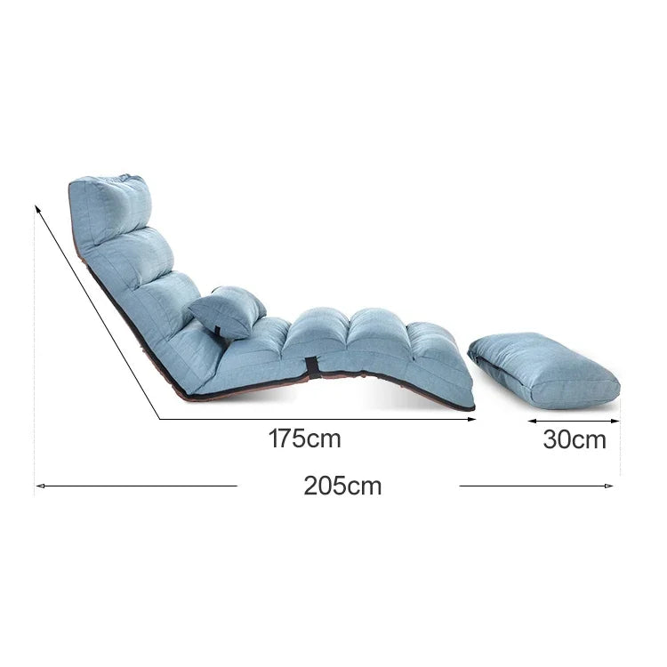 C1 Lazy Couch Tatami Foldable Single Recliner Bay Window Creative Leisure Floor Chair, Size:205x56x20cm, 205x56x20cm (Red), 205x56x20cm (Purple), 205x56x20cm (Lake Blue), 205x56x20cm (Khaki), 205x56x20cm (Green), 205x56x20cm (Dark Coffee)              ...