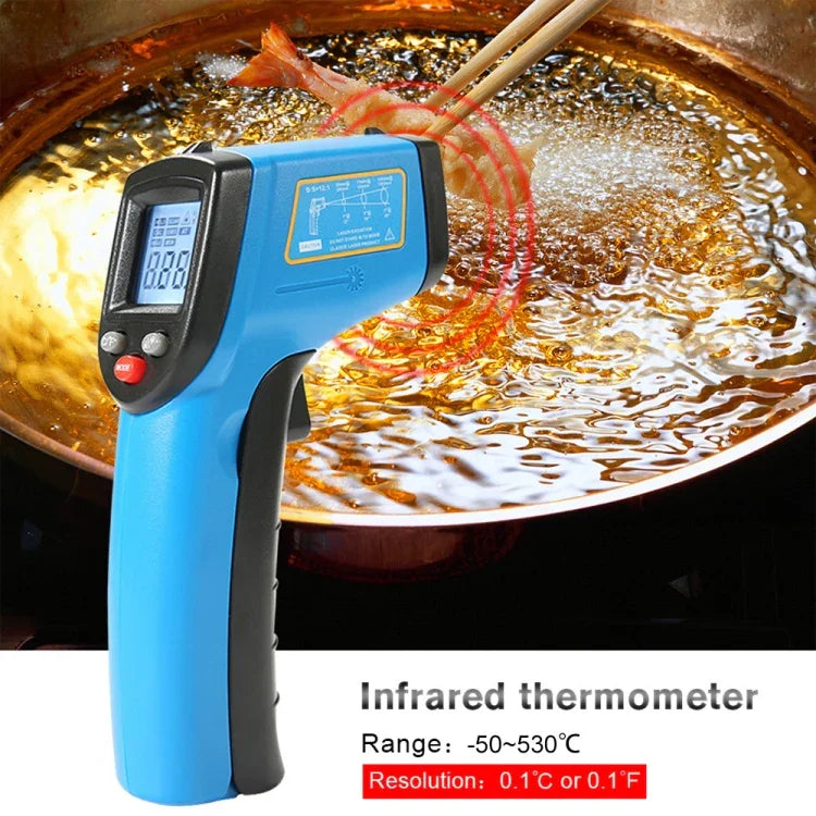 เทอร์โมมิเตอร์ดิจิตอลอินฟราเรดสำหรับทำอาหารแบบถือ BENETECH GM531 ช่วงวัด: -50~530 C, GM531