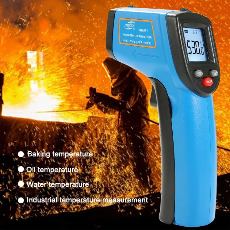 เทอร์โมมิเตอร์ดิจิตอลอินฟราเรดสำหรับทำอาหารแบบถือ BENETECH GM531 ช่วงวัด: -50~530 C, GM531