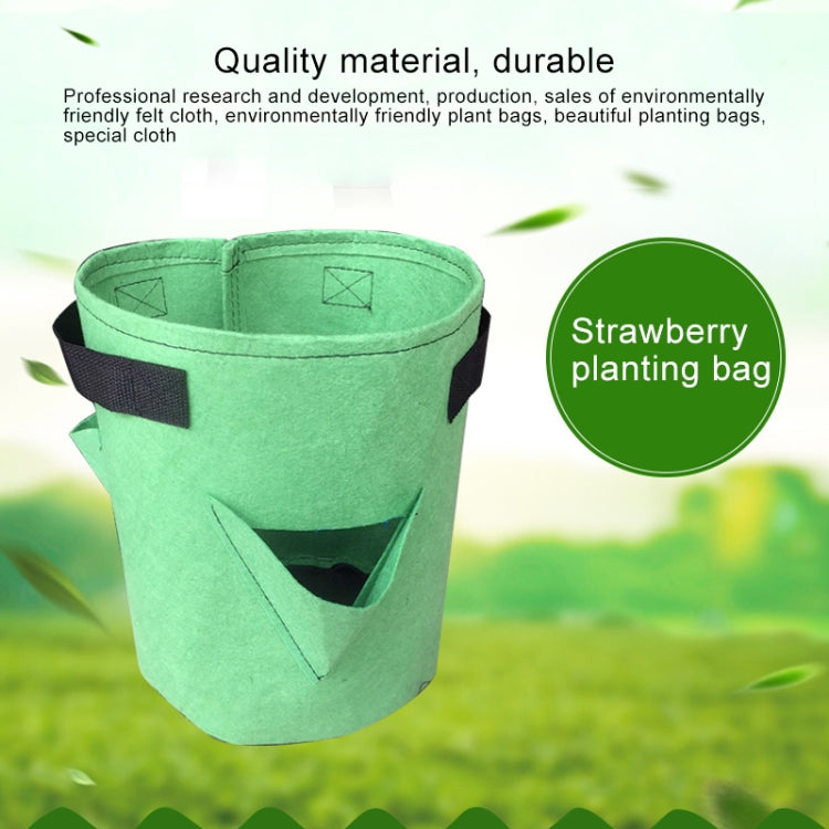 ถุงปลูกสตรอว์เบอร์รีผ้าสักหลาดไม่ทอ 3 ช่อง 18L / 5 แกลลอน ขนาด: 23X28 ซม., ขนาด: 23X28 ซม.