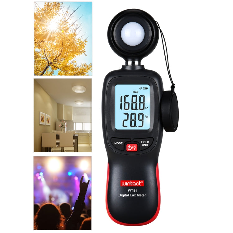 เครื่องวัดแสงดิจิทัล Wintact WT81 สำหรับโรงงาน โรงเรียน บ้าน และโอกาสต่างๆ ช่วงวัด: 0-200,000 ลักซ์
