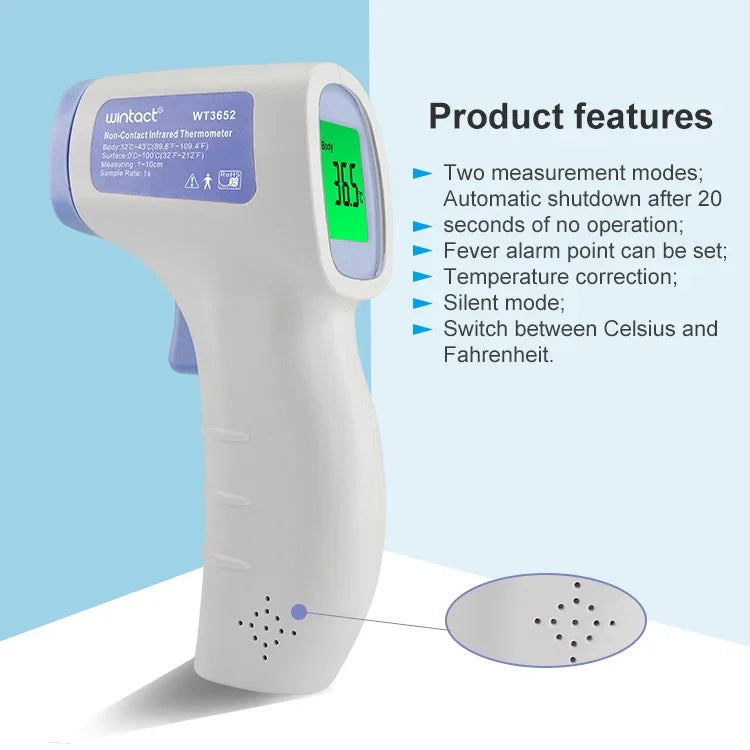 เครื่องวัดอุณหภูมิอินฟราเรดแบบไม่สัมผัส Wintact WT3652, WT3652
