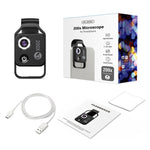 APEXEL APL-MS002BK กล้องจุลทรรศน์มือถือ HD 200X แบบพกพาพร้อมไฟ LED, APL-MS002BK