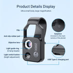 APEXEL APL-MS002BK กล้องจุลทรรศน์มือถือ HD 200X แบบพกพาพร้อมไฟ LED, APL-MS002BK