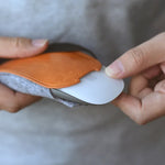 กระเป๋าเก็บเมาส์สไตล์ยุโรป ทำจากหนัง PU ยืดหยุ่น ขนเฟอร์ สำหรับ Apple Magic Mouse 2, สไตล์ยุโรป