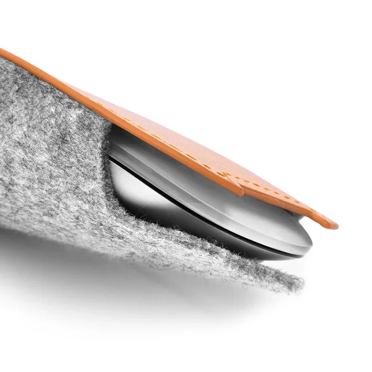 กระเป๋าเก็บเมาส์สไตล์ยุโรป ทำจากหนัง PU ยืดหยุ่น ขนเฟอร์ สำหรับ Apple Magic Mouse 2, สไตล์ยุโรป