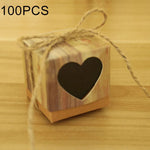 กล่องใส่ของชำร่วยลายไม้รูปหัวใจสำหรับงานแต่งงาน 100 ชิ้น ขนาด 5x5x5 ซม. ลายหัวใจสีดำ, ลายหัวใจ LOVE