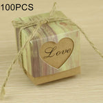กล่องใส่ของชำร่วยลายไม้รูปหัวใจสำหรับงานแต่งงาน 100 ชิ้น ขนาด 5x5x5 ซม. ลายหัวใจสีดำ, ลายหัวใจ LOVE