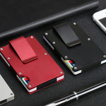 กระเป๋าสตางค์บางพร้อมคลิปเงินและที่ใส่บัตรเครดิต สีสุ่ม รุ่น X-11