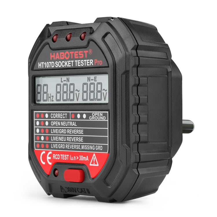 HABOTEST HT107D เครื่องทดสอบซ็อกเก็ตดิจิทัลมัลติฟังก์ชัน, HT107D (ปลั๊ก US), HT107D (ปลั๊ก UK), HT107D (ปลั๊ก EU)