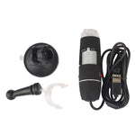 กล้องจุลทรรศน์ดิจิทัล USB 2 in 1 ความละเอียด 1600X พร้อมเซ็นเซอร์ภาพ HD 0.3MP, ไฟ LED 8 ดวง และขาตั้งมืออาชีพ, 1600X