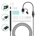 กล้องส่องหู USB 3 in 1 i95 ความละเอียด HD 0.3MP สำหรับโทรศัพท์ Android OTG, PC และ MacBook, สายยาว 1.75 ม., สีขาว 3 in 1 0.3MP