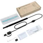 กล้องส่องหู USB 3 in 1 i95 ความละเอียด HD 0.3MP สำหรับโทรศัพท์ Android OTG, PC และ MacBook, สายยาว 1.75 ม., สีขาว 3 in 1 0.3MP