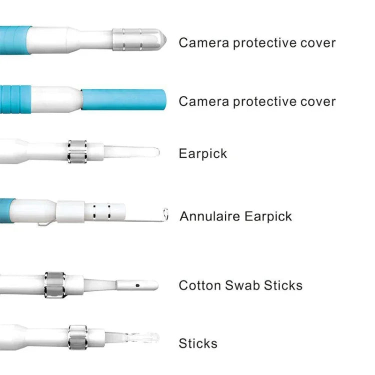 กล้องส่องหู USB 3 in 1 i95 ความละเอียด HD 0.3MP สำหรับโทรศัพท์ Android OTG, PC และ MacBook, สายยาว 1.75 ม., สีขาว 3 in 1 0.3MP