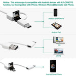 กล้องส่องหู USB 3 in 1 i95 ความละเอียด HD 0.3MP สำหรับโทรศัพท์ Android OTG, PC และ MacBook, สายยาว 1.75 ม., สีขาว 3 in 1 0.3MP