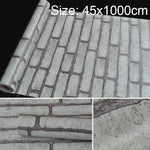 วอลเปเปอร์สติกเกอร์ตกแต่งผนังอิฐหิน 3D สไตล์สร้างสรรค์ Gray Brick สำหรับห้องนอน ห้องนั่งเล่น กันน้ำ ม้วนขนาด: 45 x 1000 ซม., Gray brick