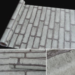 วอลเปเปอร์สติกเกอร์ตกแต่งผนังอิฐหิน 3D สไตล์สร้างสรรค์ Gray Brick สำหรับห้องนอน ห้องนั่งเล่น กันน้ำ ม้วนขนาด: 45 x 1000 ซม., Gray brick