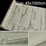 วอลเปเปอร์สติกเกอร์ตกแต่งผนังอิฐหิน 3D สไตล์สร้างสรรค์ Qingyun Stone สำหรับห้องนอน ห้องนั่งเล่น กันน้ำ ม้วนขนาด: 45 x 1000 ซม., Qingyun Stone